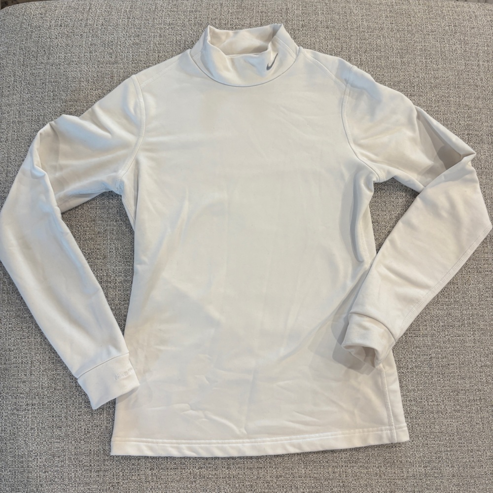 Nike White Dry Fit Long Sleeve Running Top
